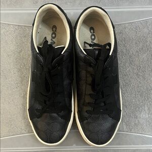 Coach Black and White Leather Sneakers